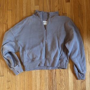 Abercrombie & Fitch Gray Quarter-Zip Sweatshirt
